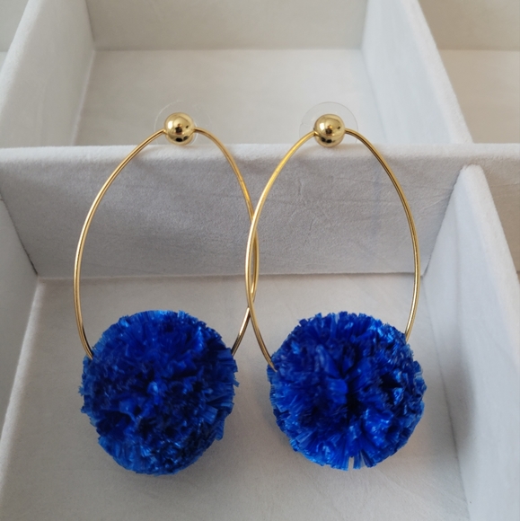 J. Crew Raffia Pom Pom earrings - Picture 2 of 4